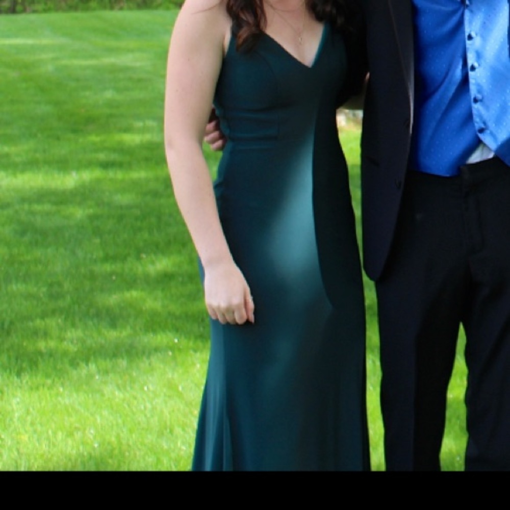 Dark green prom dress